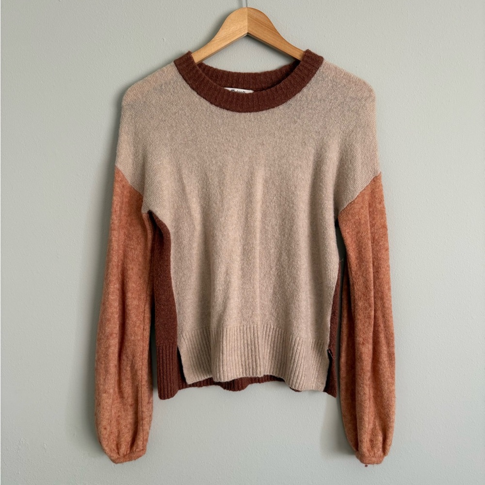 Madewell Payton Merino Wool and Alpaca Blend Colorblock Sweater - Picture 3 of 13